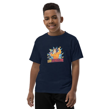 👕🌟  Leo Levels Up Youth Short Sleeve T-Shirt