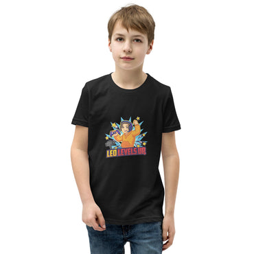 👕🌟   Leo Levels Up Youth Short Sleeve T-Shirt